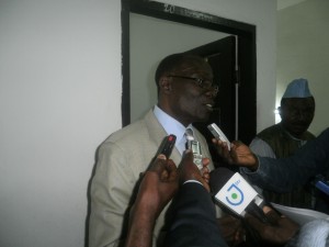 Dr. Andrew Eneme Ngome, SOWEDA GM addresses the press after board meeting