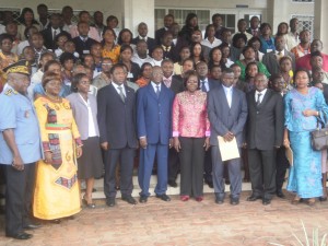 Stakeholders of the tourism sector pose for a family picture with the Tourism & Leisure Minister  Bello Bouba Maigari 