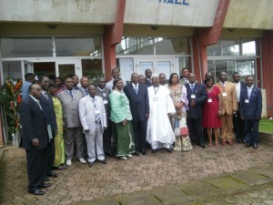 Education stakeholders & regional administrators pose for a family picture after the conference