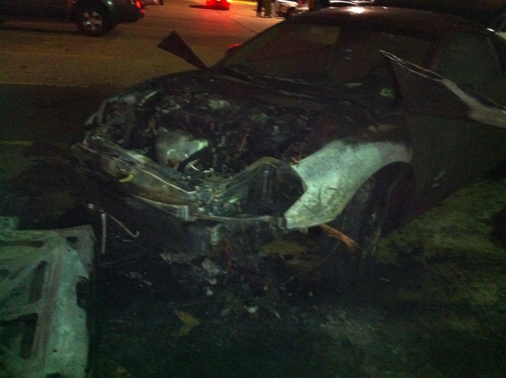 Ms Evodie's Mitsubishi Eclipse caught fire from a shorted battery
