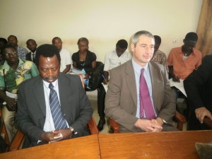 Prof. Nzumbe Ntoko of UB (R) & Prof. Eike Albrecht of BTU at the workshop