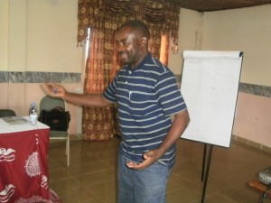Worshop Facilitator & Director, Ecumencal Service for Peace, Ndi Tanto making a point