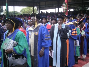 UB Professors process into the convocation ground  