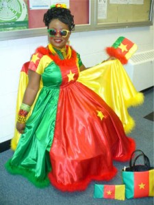 Awa Darkjoel flying the Cameroon colours