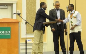 University of Ohio African Student Union (ASU) Honours Prof. Nyanmjoh ( in dark suit & kaki trouser)