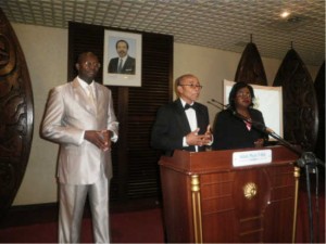 Members of the jury, led by Barrister Biyick explain how the laureates were chosen