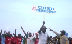 UBSU Pressure Group marching during opening ceremony of University Games in Buea, 2012