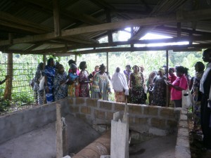 A 'Reach Out' sponsored oven to dry cocoa under construction