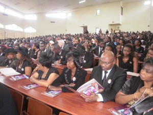 Hundreds of mourners at the UB Amphi 750 came to pay their last respect to late Prof Ndumbe