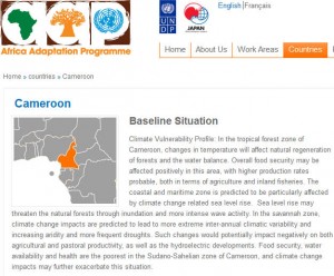 Screen shot of Africa Adaptation Program Website
