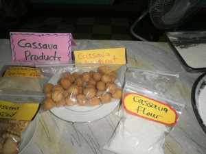 Products made from cassava flour doughnuts biscuits and peeling flour