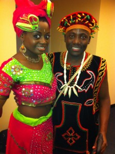 Tommy (R) and Sandra Fon Dufe, Cameroonian performer in Hollywood