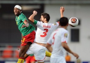 Cameroon - Tunisia in a duel during the 2008 AFCON in Ghana