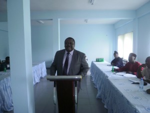 Registrar, Cameroon GCE Board, Humphrey Ekema Monono, fielding questions from the press