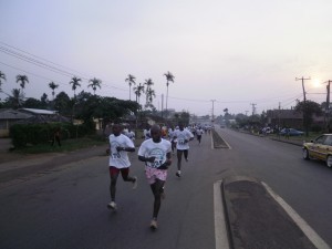 Atheletes bracing up Mount Cameroon in 2013