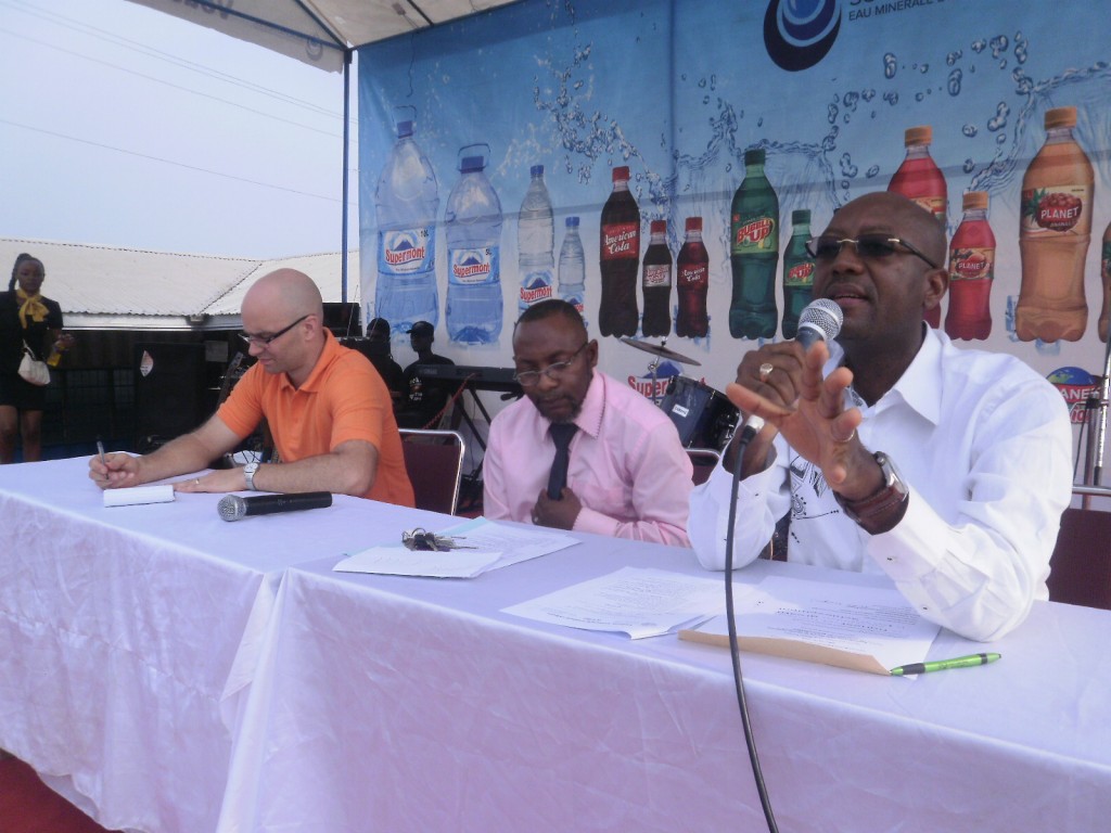 L-R the panellists - Prof John Abraham, Prof Ernest Molua & Roland Kwemain at the opening ceremony of the CUIB Fair