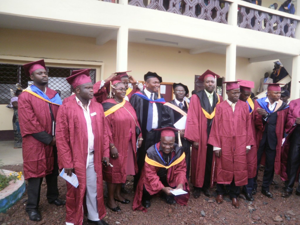 Some graduates and officials of HIBMAT pose for a family pic
