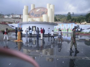The Reunification Monument just after its inaugural by President Paul Biya, Wednesday, February 19 2014