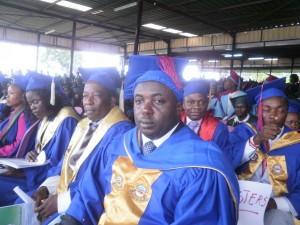 Patrick Ekema, Mayor of Buea(1st on front row) graduated with a Masters Degree in History at the 18th  Convocation Ceremony