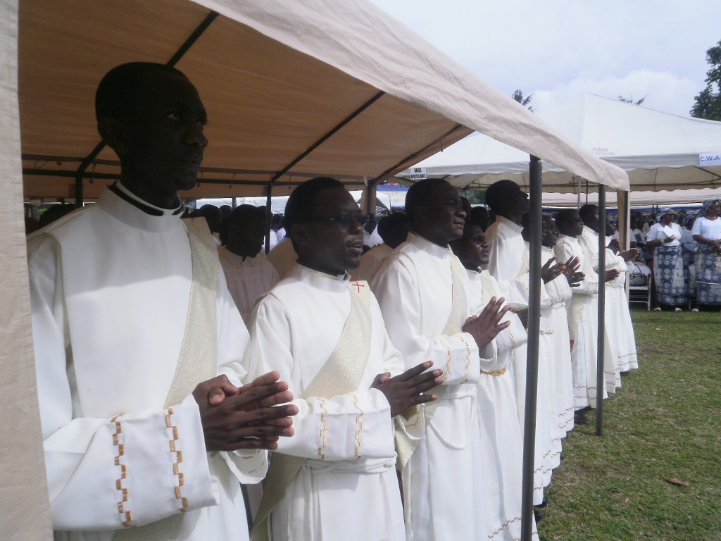 Cross section of the Deacons to be ordained Priests at the Ordination Mass at the Regina Pacis Cathedral Premises, Small Soppo, Buea