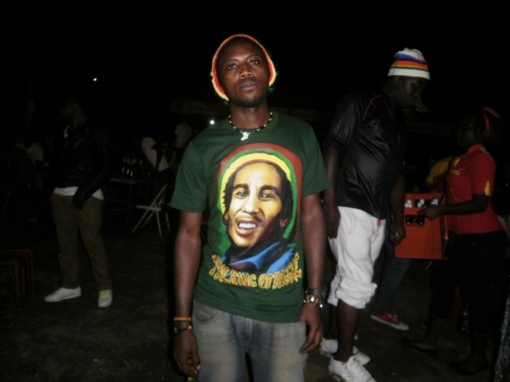 Donning a memorabilia of Bob Marley