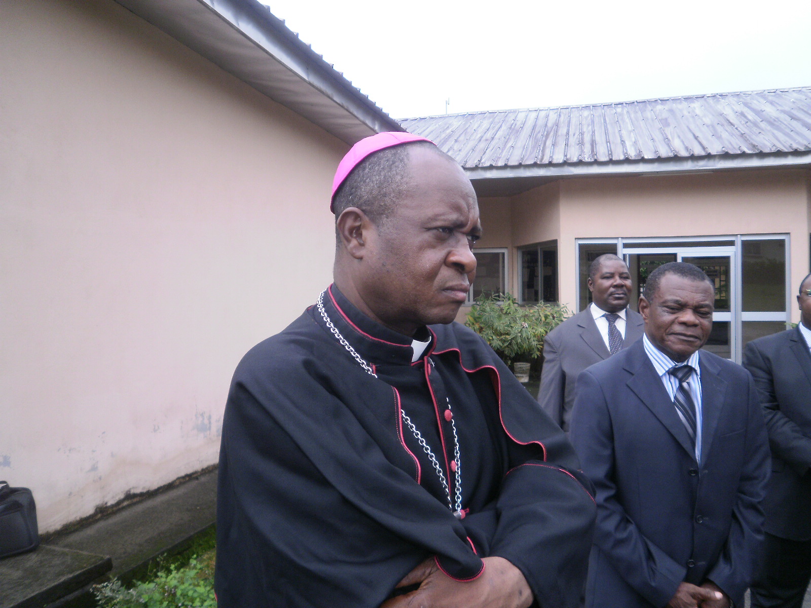 Late Mgr Joseph Befe Ateba during a trip to Radio Buea