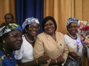 Prof. Therese Nkwo Akenji(2nd from right) being congratulated by fellow members of Catholic Women Association
