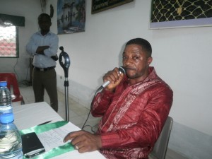 A look of Dr Fru at a press conference in the build up to African Traditional Medicine Day, August 31